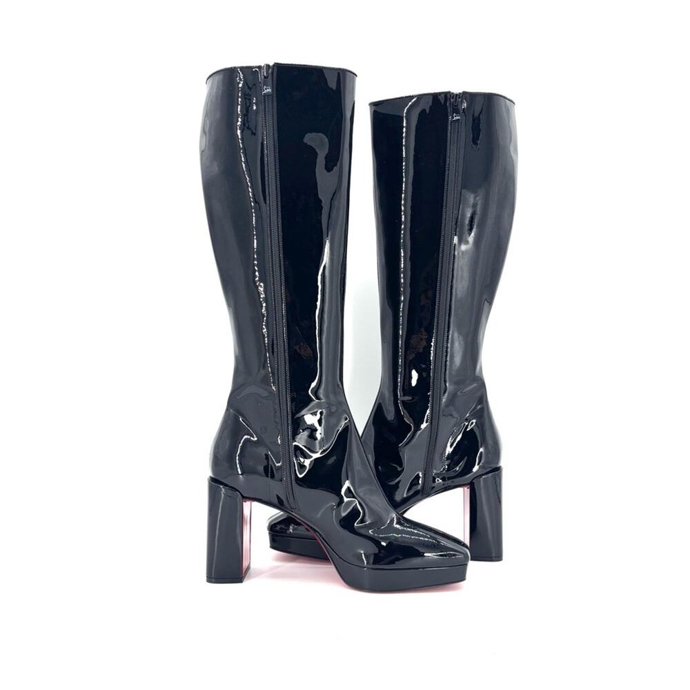NEW Christian Louboutin Alleo 90 Patent Knee High Platform Boots 41 - Picture 3 of 9